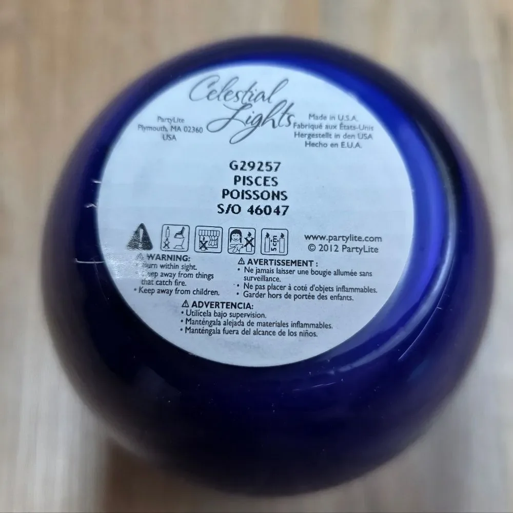 🩵NIB PartyLite Pisces Celestial Lights 7.8oz Scented Candle